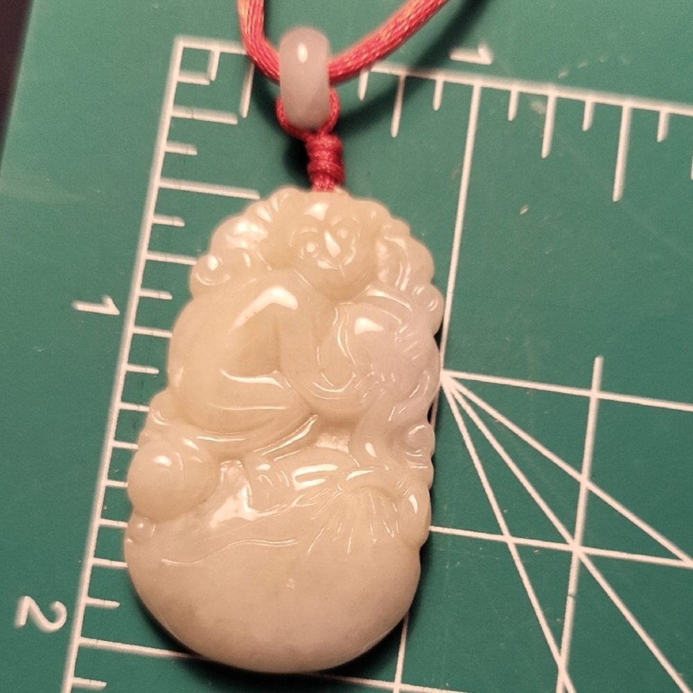 Jade monkey necklace
